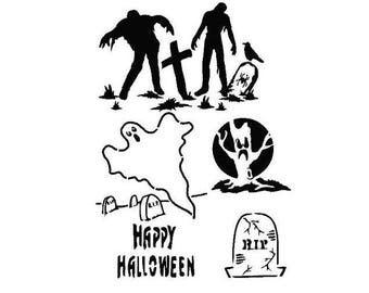 Stencils Crafts Templates Scrapbooking HALLOWEEN STENCIL - 10b - A4 Mylar