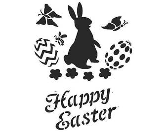 STENCILS & Crafts Card Making Fabric Painting Home Decorating EASTER  STENCIL - 6 A4 127 micron Mylar 5mm