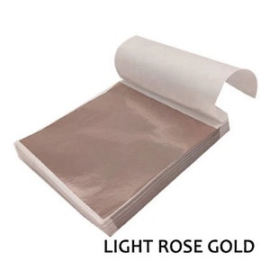 DOURADO - Folha de metal (ouro rosa claro) 10 folhas soltas para artesanato (não comestível)