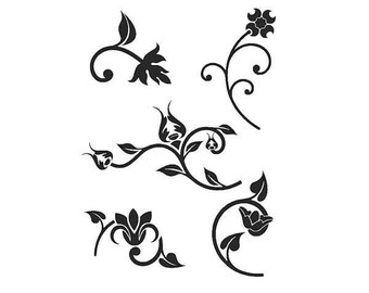 Stencils Crafts Templates Scrapbooking Card Making Tile & Fabric Painting FLORAL STENCILS COLLECTION 4 Mylar