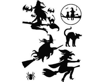 Stencils Crafts Templates ScrapbookingCard Making  HALLOWEEN STENCIL - 7b - A4 Mylar