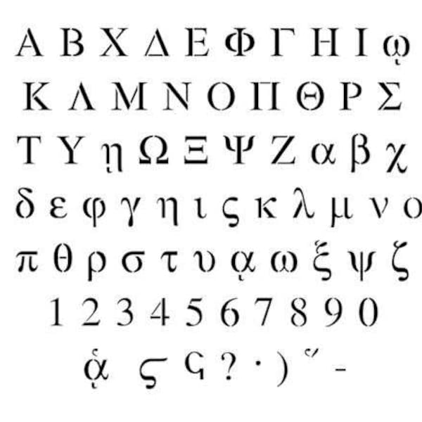 Stencils Crafts Templates Scrapbooking Lettering Card Making  GREEK ALPHABET STENCIL A4 Mylar