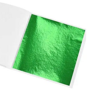 VERGULDEN - Metaalblad (lichtgroen) Bladgoud 9 x 9 cm - 10 x losse vellen voor kunsthandwerk (niet eetbaar)