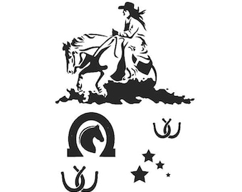 Stencils & Crafts Templates WESTERN COWGIRL STENCIL - 1 A4 127 micron Mylar 5mm