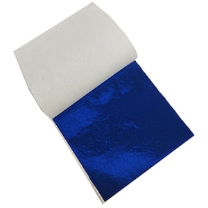 DORATURA - Foglia di metallo (blu) Foglia d'oro colorata 9 x 9 cm - 10 fogli singoli per lavori artistici (non commestibili)