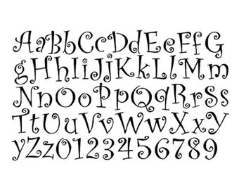 STENCILS Crafts Templates Scrapbooking Card Making Lettering Printing Painting CURLY ALPHABET 14 Stencil- A4 Mylar