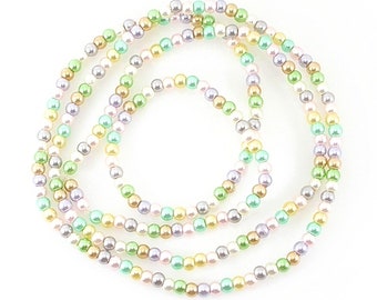 PEARLS  GLASS Multi Colour 36 inch strand - Round BEADS - 4mm - 250pcs - jewellery jewelry crafts
