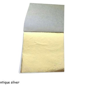 VERGULD - Bladgoud (antiekzilver) 9 x 9 cm - 10 losse vellen voor knutselen (niet eetbaar)