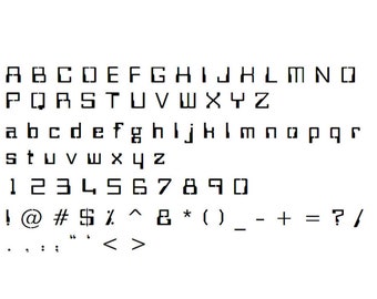 Stencils Crafts Templates Scrapbooking Lettering Monogram BITWISE ALPHABET stencil A4 Mylar