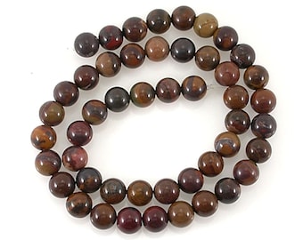 CHINESE WRITING STONE natural Gemstone Beads 16" strand - round 48pcs - 8mm jewellery crafts