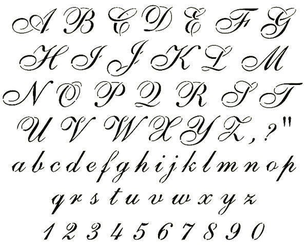 Cursive Alphabet Stencils - Single letters or entire alphabet