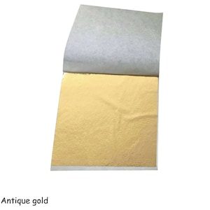 DOURADO - Folha de Metal (Ouro Antigo) Folha de Ouro 9 x 9 cm - 10 folhas soltas para artesanato (não comestível)