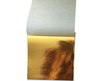 GILDING - Metal Leaf (B Gold) Gold Leaf 9 x 9cm - 10 x single sheets for arts crafts (not edible)