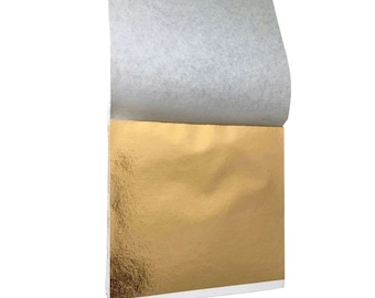 GILDING - Metal Leaf (Champagne Gold) Gold Leaf 9 x 9cm - 10 x single sheets for arts crafts (not edible)