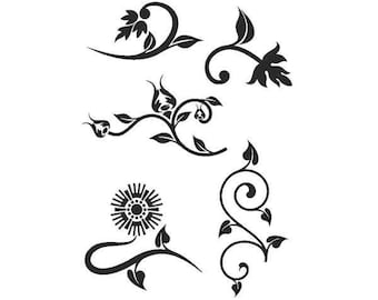 Stencils Crafts Templates Scrapboking Card Making Tile Painting  Home Decorating FLORAL STENCILS COLLECTION 3 A4 Mylar