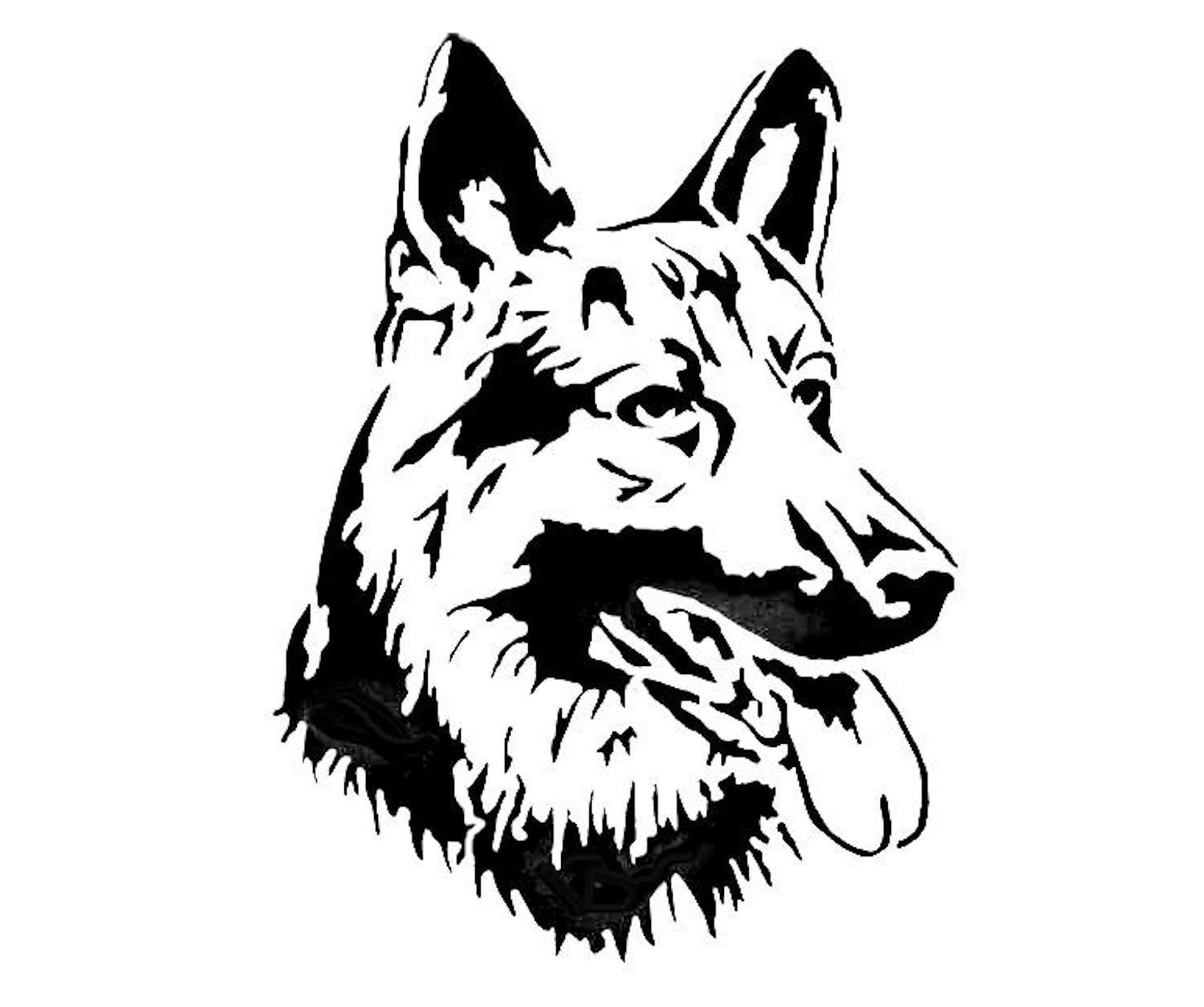 German Shepherd Pumpkin Template