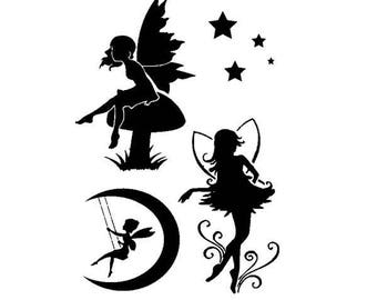 Stencils Crafts Templates Scrapbooking Card Making Fabric Painting  FAIRIES 08 STENCIL - A4 Mylar