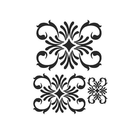 Stencils Crafts Templates Sbooking Tile Stencil Design 7