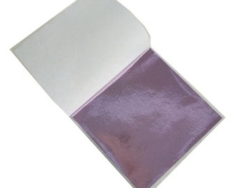 GILDING - Metal Leaf (Light Purple) Coloured Gold Leaf  9 x 9cm - 10 x single sheets for arts crafts (not edible)