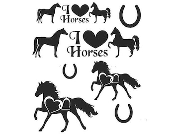 Stencils Crafts Templates Scrapbooking I LOVE HORSE STENCILS A4 Mylar
