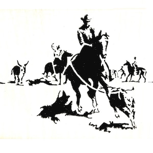 Stencil Modelli per artigianato Scrapbooking STENCIL COWBOY WESTERN - 2 A4 Mylar