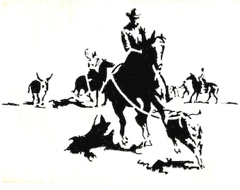 Stencils Crafts Templates Scrapbooking WESTERN COWBOY STENCIL - 2 A4 Mylar