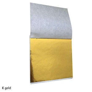 DOURAÇÃO - Folha de Metal (K Gold) Folha de Ouro 9 x 9cm - 10 x folhas avulsas para artesanato (não comestível)