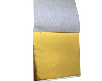 GILDING - Metal Leaf (K Gold) Gold Leaf 9 x 9cm - 10 x single sheets for arts crafts (not edible)