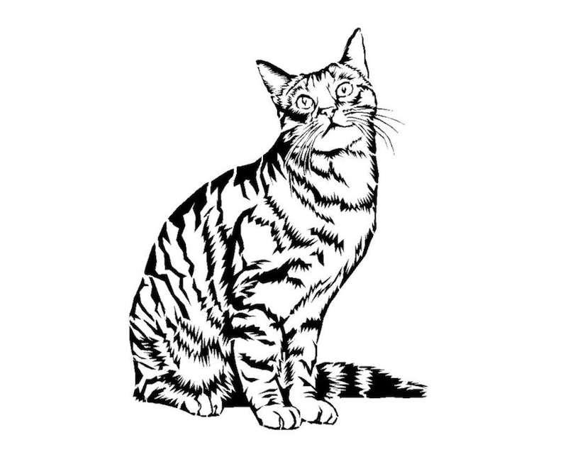 A4 Mylar Stencils Crafts Templates Scrapbooking CAT STENCIL 2b