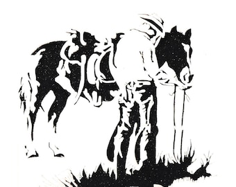 Stencils Crafts Templates Scrapbooking Card Making Home decorating Painting  WESTERN COWBOY STENCIL - 1 A4 Mylar