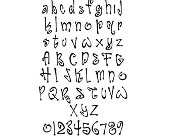 STENCILS Crafts Templates Scrapbooking Card Making Lettering Printing Painting WHIMSICAL 1 ALPHABET Stencil- A4 Mylar