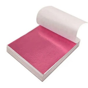 GILDING - Metal Leaf (Rose Red) Gold Leaf 9 x 9cm - 10 x single sheets for arts crafts (not edible)
