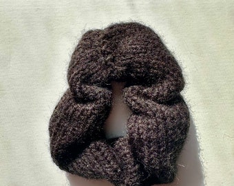 Black Scrunchie | Knit Hair Tie | gift for girl | Knit scrunchie |  Unique Ponytail Holder | Gift for Teen | Hair Accessories