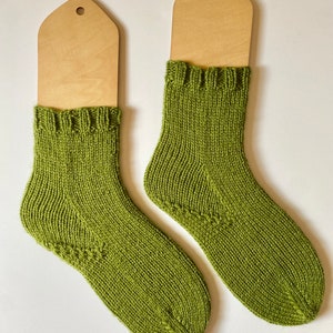 Green socks | Knit socks | wool socks | quarter length socks | women’s gift | winter socks | cozy thick socks |