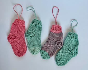 Stocking ornament | mini sock ornament | peach ornament | Christmas gift | seasonal decor | Christmas tree ornament | unique socks