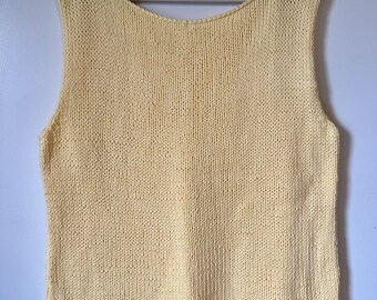 Knitted Tank Top | Knitted Crop Top | Festival Top | Unique Tank | Summer Knit Tank Top | Yellow Tank | Unique Knitwear
