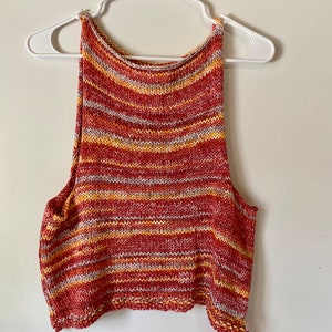 Knitted Tank Top | Knitted Shirt | Knitwear | Womens Clothing | Gift for Women | Striped Tank | Pink Striped Knitted Top | Knit Fashion