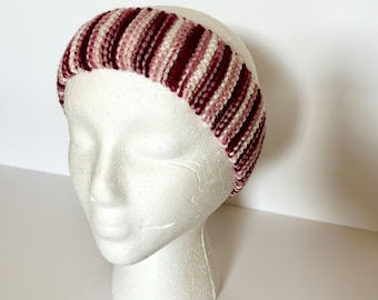 Striped Knitted Headband | Hand Knitted | Headband | Hair Accessory | Womens Gift | Winter Headpiece | Warm Headband | Stylish Headband