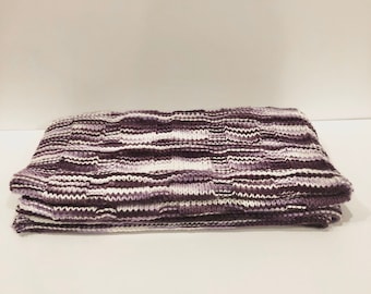 Purple Baby Blanket | Ombre Baby Blanket | Purple Knitted Baby Blanket | Knit Baby Blanket | Baby Shower Gift | Baby Gift |Unisex Baby Gift