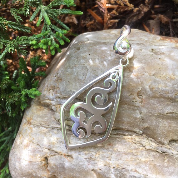 S1387. Whimsical Scroll Design Sterling Silver Pe… - image 1