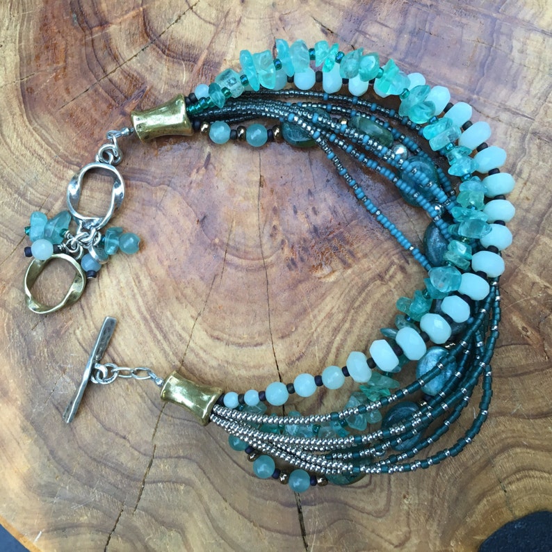 Silpada Vintage All Shades of green Stunning Silpada Designs 5 layer Bracelet