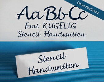 Stencil Font for Cutting Machines "KUGELIG Stencil Handwritten" [commercial licence]