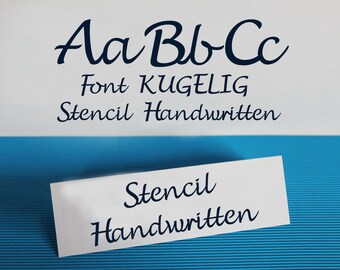 Stencil Font for Cutting Machines "KUGELIG Stencil Handwritten"