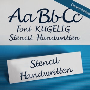 Plotter-Schriftart KUGELIG Stencil Handwritten ohne geschlossene Flächen für Plottermotive und Schablonen Lizenz für gewerbliche Nutzung Bild 1