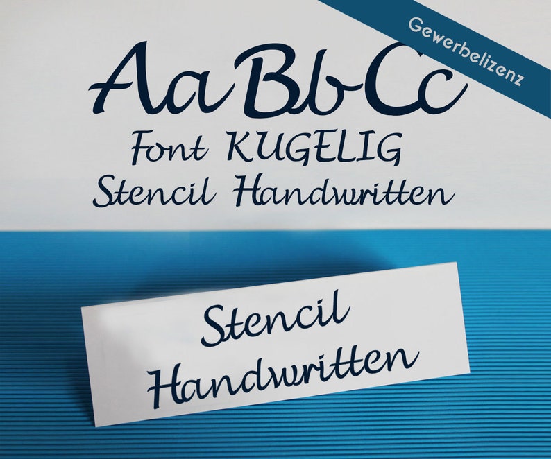 Plotter-Schriftart KUGELIG Stencil Handwritten ohne geschlossene Flächen für Plottermotive und Schablonen Lizenz für gewerbliche Nutzung Bild 1