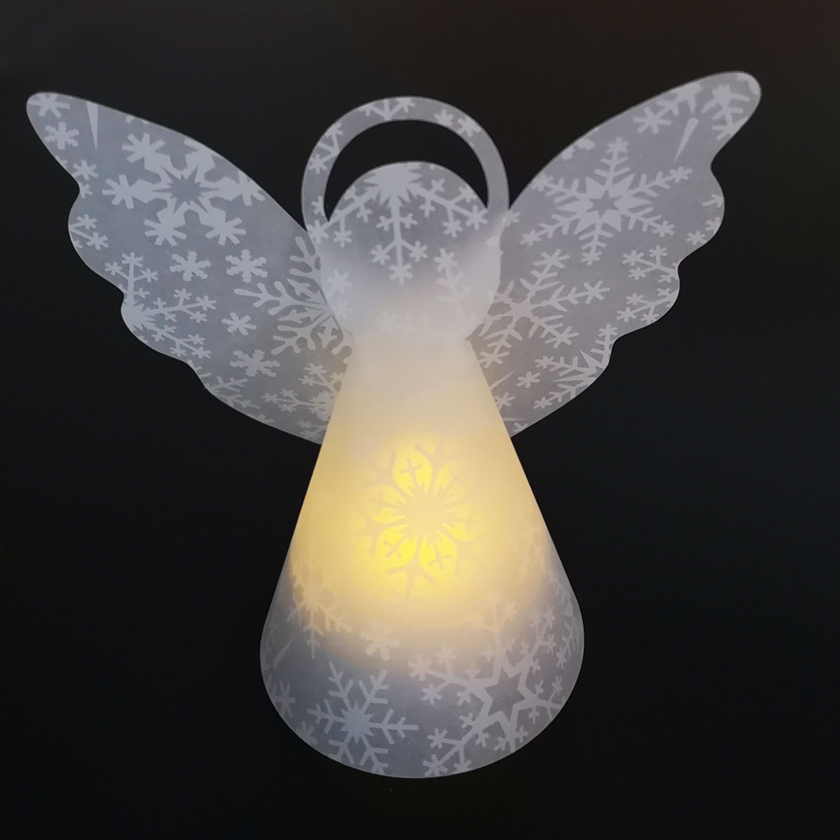Angel Made of Tracing Paper Incl. LED Tealight 10 Cm High