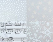 Transparentpapier 15x15 cm mit Pünktchen, Noten, Sternen oder Schneeflocken