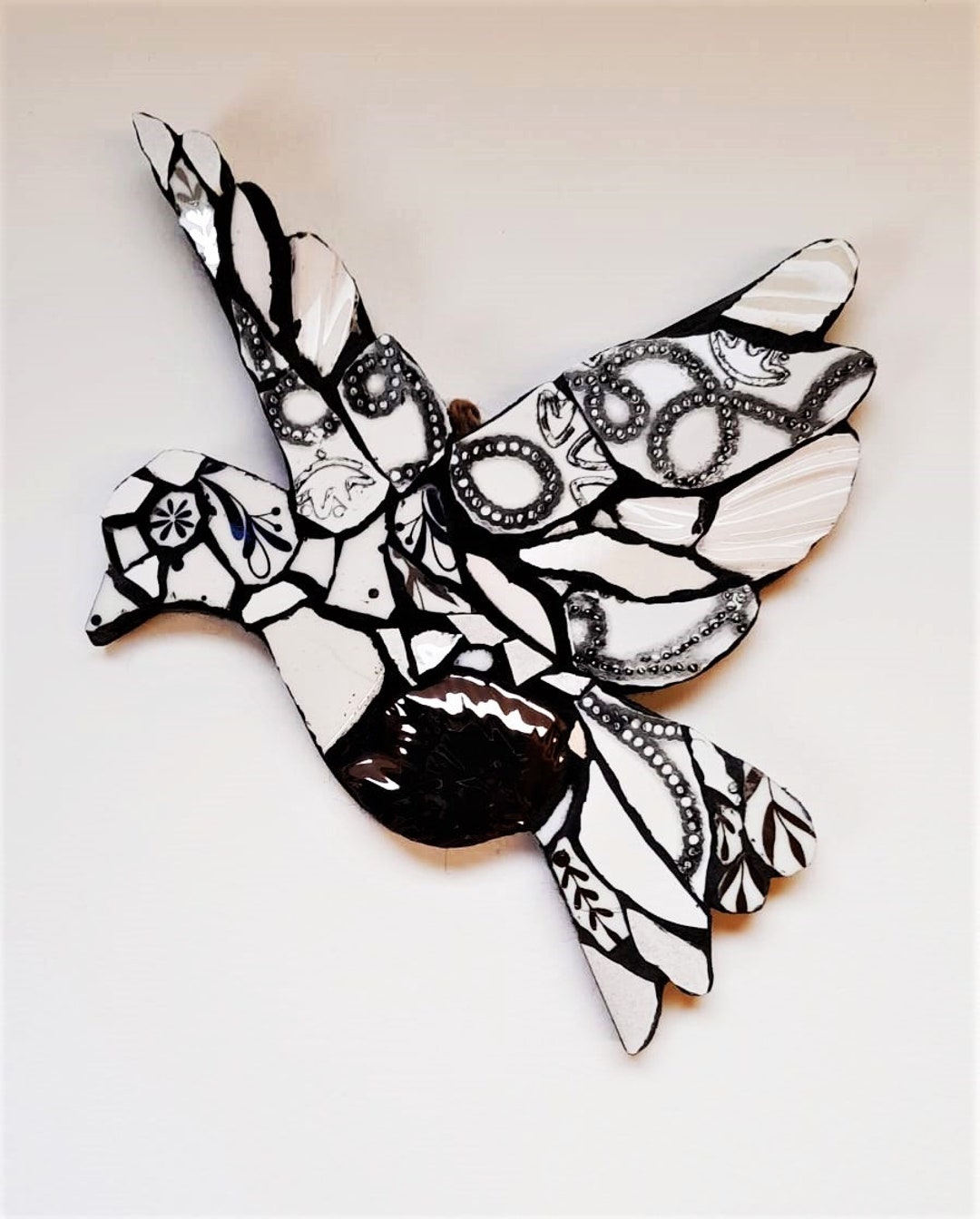 Black and White Shiny Tummy Bird Etsy