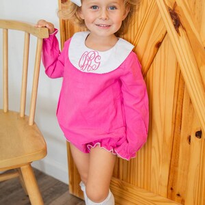 Toddler Bishop Sleeve Corduroy  Bubble, Baby Girl Bubble, Girls Monogrammed Bubble, Girls Corduroy Bubble, long sleeve bubble