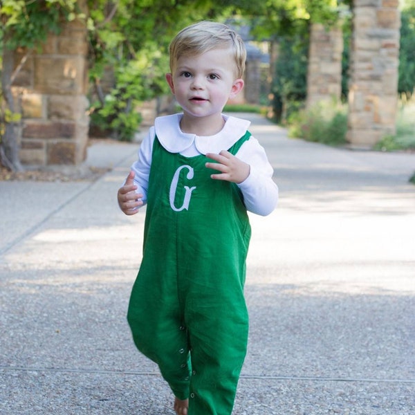 Boys Monogrammed Corduroy Longall, Christmas Corduroy Longall, Toddler Jonjon, Christmas JonJon, Peter Pan Shirt, Christmas Outfit